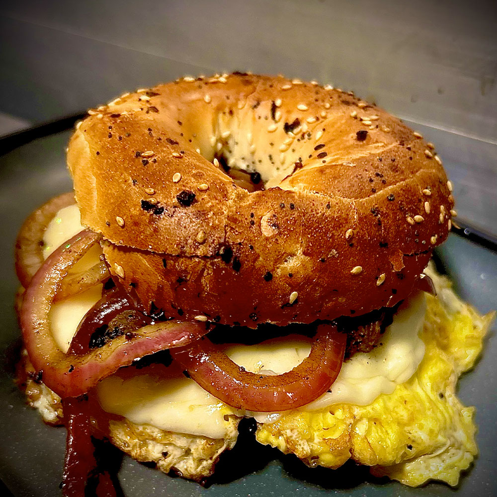 Egg and cheese breakfast sandwich