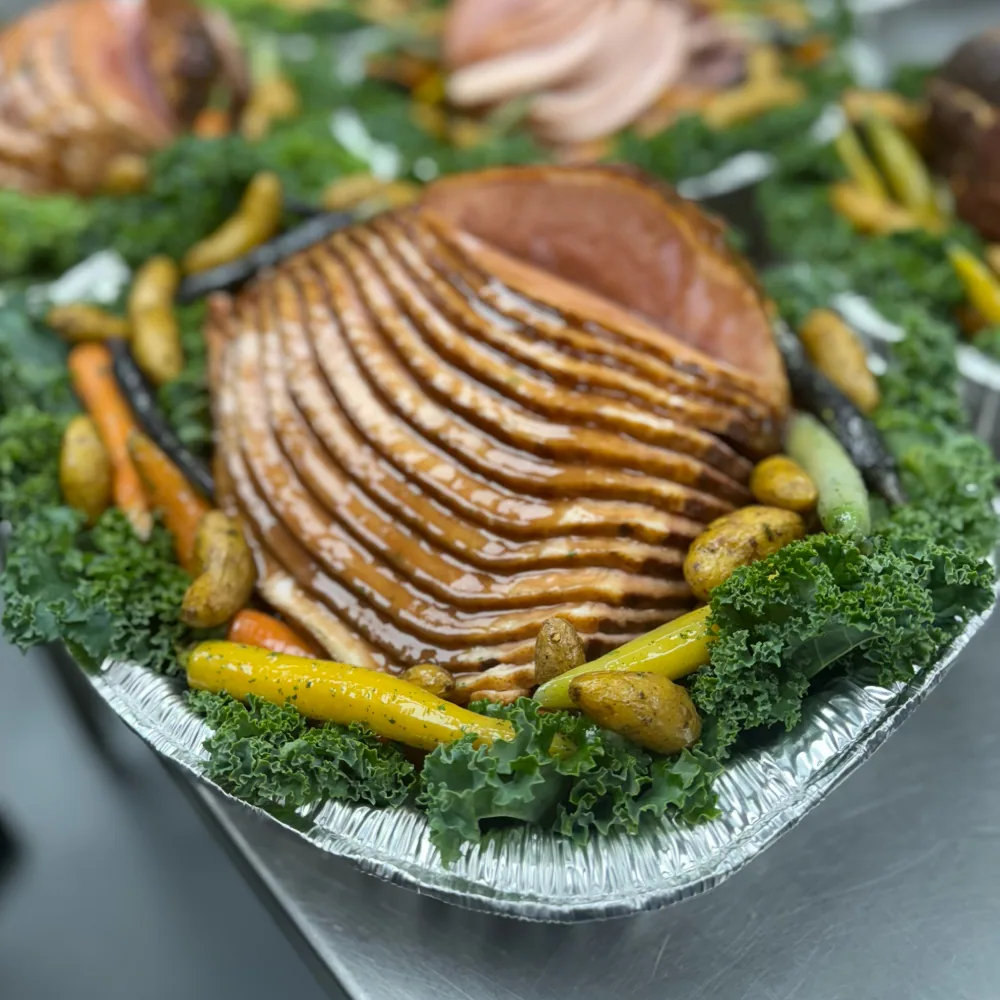 Carved ham platter by 954 Catering